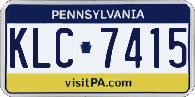 PA license plate KLC7415