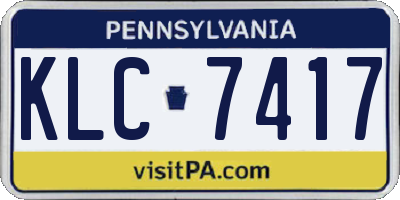 PA license plate KLC7417