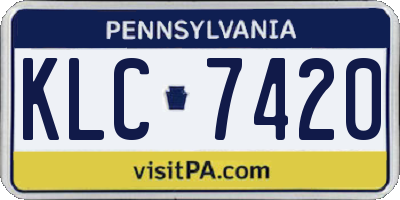 PA license plate KLC7420