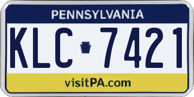 PA license plate KLC7421