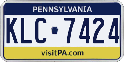 PA license plate KLC7424