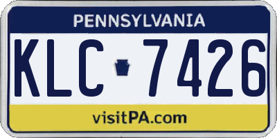 PA license plate KLC7426