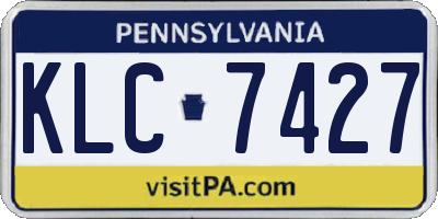 PA license plate KLC7427