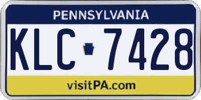 PA license plate KLC7428