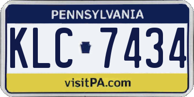 PA license plate KLC7434