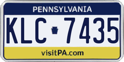 PA license plate KLC7435
