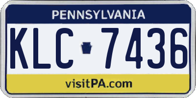 PA license plate KLC7436