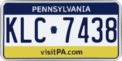 PA license plate KLC7438
