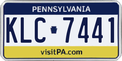 PA license plate KLC7441