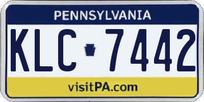 PA license plate KLC7442