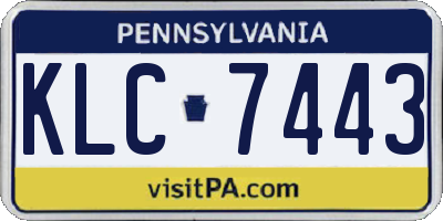 PA license plate KLC7443