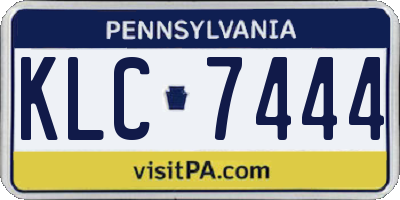 PA license plate KLC7444
