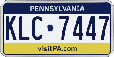 PA license plate KLC7447
