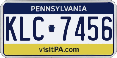 PA license plate KLC7456