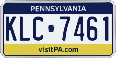 PA license plate KLC7461