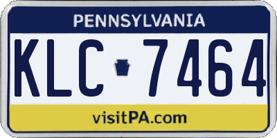 PA license plate KLC7464