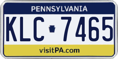 PA license plate KLC7465