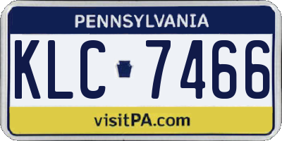 PA license plate KLC7466