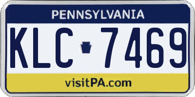 PA license plate KLC7469