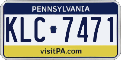 PA license plate KLC7471