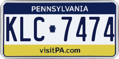 PA license plate KLC7474