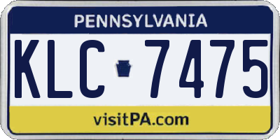 PA license plate KLC7475