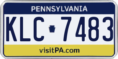 PA license plate KLC7483