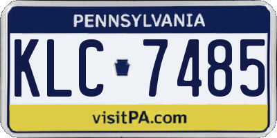 PA license plate KLC7485