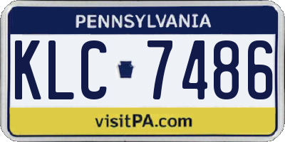 PA license plate KLC7486