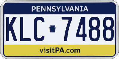 PA license plate KLC7488