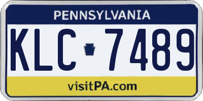 PA license plate KLC7489
