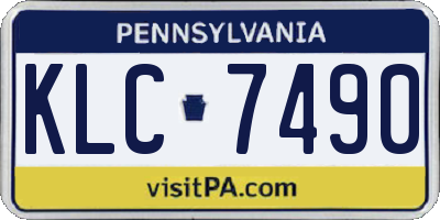 PA license plate KLC7490