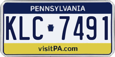 PA license plate KLC7491