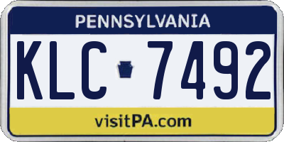 PA license plate KLC7492