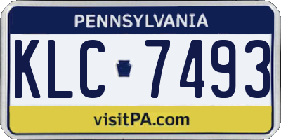 PA license plate KLC7493