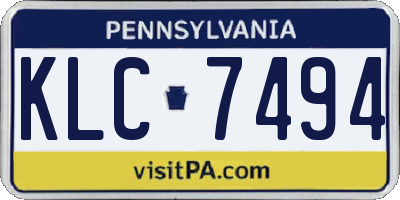 PA license plate KLC7494