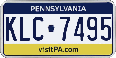 PA license plate KLC7495