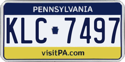 PA license plate KLC7497