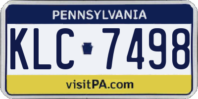 PA license plate KLC7498