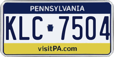 PA license plate KLC7504