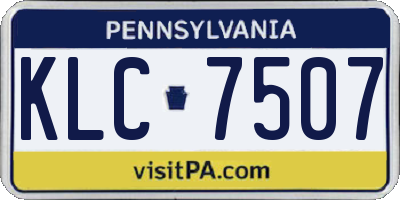 PA license plate KLC7507