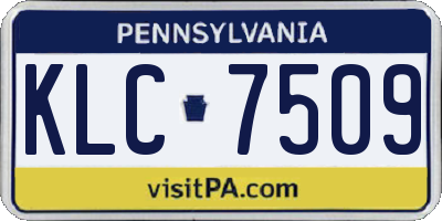 PA license plate KLC7509