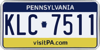 PA license plate KLC7511