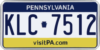 PA license plate KLC7512