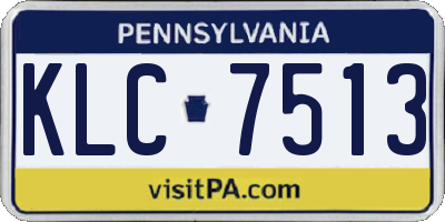 PA license plate KLC7513