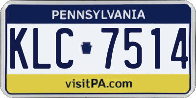 PA license plate KLC7514