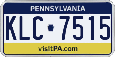 PA license plate KLC7515