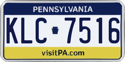 PA license plate KLC7516