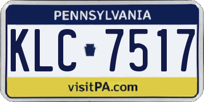 PA license plate KLC7517