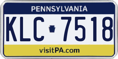 PA license plate KLC7518